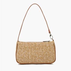 Commense Tan Woven Leisure Straw Shoulder Bag